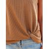 CUPSHE Women Tops Sleeveless Ribbed Twist Tank Top Crew Neck Shirt Casual Summer(Brown)