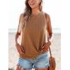 CUPSHE Women Tops Sleeveless Ribbed Twist Tank Top Crew Neck Shirt Casual Summer(Brown)