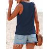 CUPSHE Women Tops Sleeveless Ribbed Twist Tank Top Crew Neck Shirt Casual Summer(Dark Blue)