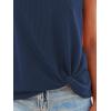 CUPSHE Women Tops Sleeveless Ribbed Twist Tank Top Crew Neck Shirt Casual Summer(Dark Blue)