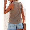 CUPSHE Women Tops Sleeveless Ribbed Twist Tank Top Crew Neck Shirt Casual Summer(Light Brown)