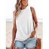 CUPSHE Women Tops Sleeveless Ribbed Twist Tank Top Crew Neck Shirt Casual Summer(White)