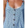 CUPSHE Women Waffle Knit Beach Cover Ups O-Ring Button Front Sleeveless Bathing Suit Coverup Dress(Blue)