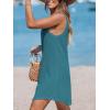 CUPSHE Women Waffle Knit Beach Cover Ups O-Ring Button Front Sleeveless Bathing Suit Coverup Dress(Sky Blue)