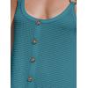 CUPSHE Women Waffle Knit Beach Cover Ups O-Ring Button Front Sleeveless Bathing Suit Coverup Dress(Sky Blue)