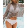 CUPSHE Women’s Bathing Suit Cover Up Swimsuit Cutout Crochet Summer Beach Wear Vacation Outfits(Brown)