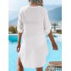 CUPSHE Women’s Bathing Suit Cover Up Swimwear Swimsuit Coverup Button Down Beach Shirt Dress(White)