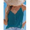 CUPSHE Womens Beach Cover Up Summer Vacation Sleeveless Button Front Bikini Bathing Suit Shirt(Blue)