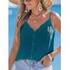 CUPSHE Womens Beach Cover Up Summer Vacation Sleeveless Button Front Bikini Bathing Suit Shirt(Blue)