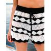 CUPSHE Women’s Beach Coverup Shorts Knit High Waist Drawstring Cover Up Shorts(Black)