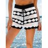 CUPSHE Women’s Beach Coverup Shorts Knit High Waist Drawstring Cover Up Shorts(Black)