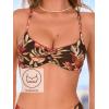CUPSHE Women’s Bikini Set High Waisted Two Piece Swimsuit Underwire Bathing Suit Crisscross Back Self Tie Full Coverage(Brown/Tropical)
