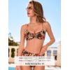 CUPSHE Women’s Bikini Set High Waisted Two Piece Swimsuit Underwire Bathing Suit Crisscross Back Self Tie Full Coverage(Brown/Tropical)