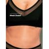 CUPSHE Women’s Bikini Set High Waisted Two Piece Swimsuit V Neck Mesh Trendy Bathing Suit Crisscross Back Self Tie(Black)
