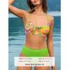 CUPSHE Women’s Bikini Set Two Piece Swimsuit Scoop Neck Cutout Bow Tie Front Bathing Suit Crisscross Back Self Tie(Lime Green/Orange)