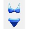 CUPSHE Women’s Bikini Sets Adjustable Removable Straps Bandeau Swimsuit High Waisted Cheeky Bottom O Ring(Sky Blue/Royal Blue)