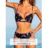 CUPSHE Women’s Bikini Sets High Waisted Two Piece Swimsuit W Wire Underwire Push Up Bathing Suit Cutout Back Lace Up(Black/Floral)