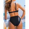 CUPSHE Women’s Bikini Sets Sweetheart Neck Adjustable Straps Bathing Suit High Rise Ruched Color Block(Black)