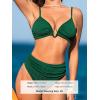 CUPSHE Women’s Bikini Sets Two Piece High Waisted Swimsuit V Neck U Wire Bathing Suit Spaghetti Adjustable Straps Textured(Forest Green)