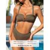 CUPSHE Women’s Bikini Sets Two Piece Swimsuit High Waisted Molded Cups Push Up Cheeky Crisscross Back Self Tie(Brown)