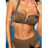 CUPSHE Women’s Bikini Sets Two Piece Swimsuit High Waisted Molded Cups Push Up Cheeky Crisscross Back Self Tie(Brown)