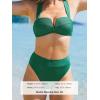 CUPSHE Women’s Bikini Sets Two Piece Swimsuit High Waisted Molded Cups Push Up Cheeky Crisscross Back Self Tie(Dark Green)
