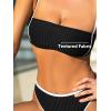 CUPSHE Women’s Bikini Sets Two Piece Swimsuit High Waisted Square Neck Back Hook Color Block Cheeky Bottom(Black/Beige)