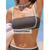 CUPSHE Women’s Bikini Sets Two Piece Swimsuit High Waisted Square Neck Back Hook Color Block Cheeky Bottom(Dark Brown/White)