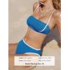 CUPSHE Women’s Bikini Sets Two Piece Swimsuit High Waisted Square Neck Back Hook Color Block Cheeky Bottom(Navy Blue/White)