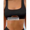 CUPSHE Women’s Bikini Sets Two Piece Swimsuit High Waisted Square Neck Cutout Wide Straps Tank High Cut Cheeky Bottom(Black)