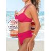 CUPSHE Women’s Bikini Sets Two Piece Swimsuit High Waisted Underwire Push up Bathing Suit Cheeky Bottom Self Tie(Magneta Pink)