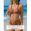 CUPSHE Women’s Bikini Sets Two Piece Swimsuit High Waisted V Neck Bathing Suit Crisscross Back Self Tie Swimwear(Terracotta/Floral)