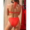 CUPSHE Women’s Bikini Sets Two Piece Swimsuit Underwire Bathing Suits Sweetheart Neck Halter Tie O Ring Back Hook(Red Orange)
