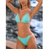 CUPSHE Women’s Bikini Sets Two Piece Swimsuit V Neck Cut Out Color Block Adjustable Straps Cheeky Bottom(Mint Green/Pink)