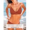 CUPSHE Women’s Bikini Sets Two Piece Swimsuit with Bead V Neck Wrapped Front Bathing Suit Mid Rise Back Hook(Wine Red)