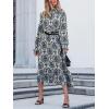 CUPSHE Women’s Boho Ruffle Maxi Fall Dress Mock Neck Long Lantern Sleeve Elastic Waist Paisley Casual Autumn Dresses(Blue)