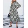 CUPSHE Women’s Boho Ruffle Maxi Fall Dress Mock Neck Long Lantern Sleeve Elastic Waist Paisley Casual Autumn Dresses(Paisley)