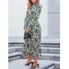 CUPSHE Women’s Boho Ruffle Maxi Fall Dress Mock Neck Long Lantern Sleeve Elastic Waist Paisley Casual Autumn Dresses(Paisley)