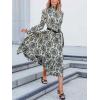 CUPSHE Women’s Boho Ruffle Maxi Fall Dress Mock Neck Long Lantern Sleeve Elastic Waist Paisley Casual Autumn Dresses(Paisley)