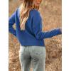 CUPSHE Women’s Cable Knit Sweaters Long Sleeve Boat Neck 2024 Fall Sweater Tops(Blue)