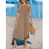 CUPSHE Women’s Cami Maxi Dress Sleeveless V Neck Solid Dresses Casual Summer(Brown)