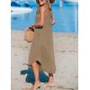 CUPSHE Women’s Cami Maxi Dress Sleeveless V Neck Solid Dresses Casual Summer(Brown)