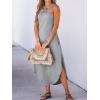 CUPSHE Women’s Cami Maxi Dress Sleeveless V Neck Solid Dresses Casual Summer(Grey)