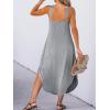 CUPSHE Women’s Cami Maxi Dress Sleeveless V Neck Solid Dresses Casual Summer(Grey)