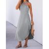 CUPSHE Women’s Cami Maxi Dress Sleeveless V Neck Solid Dresses Casual Summer(Grey)