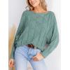 CUPSHE Womens Casual Boat Neck Sweaters Fall 2024 Soft Long Batwing Sleeve Pullover Jumper Tops Knit Outfits(Green)