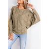 CUPSHE Womens Casual Boat Neck Sweaters Fall 2024 Soft Long Batwing Sleeve Pullover Jumper Tops Knit Outfits(Khaki)