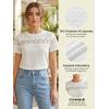 CUPSHE Women’s Casual Short Sleeve Crew Neck Hollow Out Beach Blouse Summer Top 2026(White)