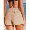 CUPSHE Women’s Casual Shorts Striped High Waisted Summer Beach Cover Up Shorts with Pockets(Brown)