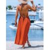 CUPSHE Women’s Casual Sleeveless Swimsuit Cover Up Long Dress Halter Backless Beach Vacation Dresses(Brick Red)